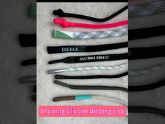 Cabo feito sob encomenda do cordão da roupa dos esportes com extremidades do silicone