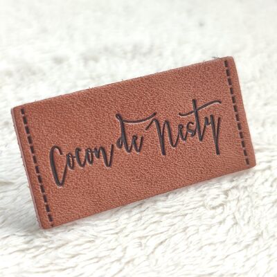 OEM High Quality Custom Laser Engraved PU Leather Sew on Jeans Jacket Printing Logo