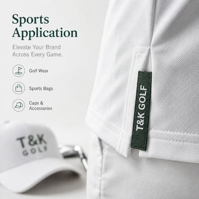Custom Woven Tape Labels for Golf Apparel Hats Bags and Premium Brand Identification