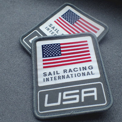 Rectangle Shape Overlock Stitch Polyester Clothing Tags Labels