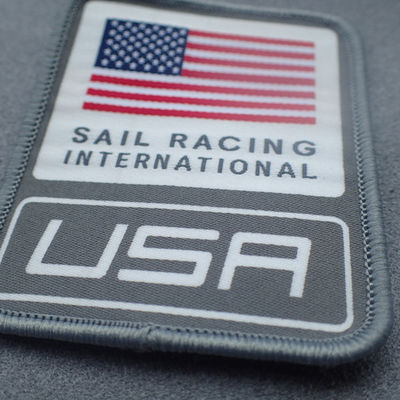 Rectangle Shape Overlock Stitch Polyester Clothing Tags Labels