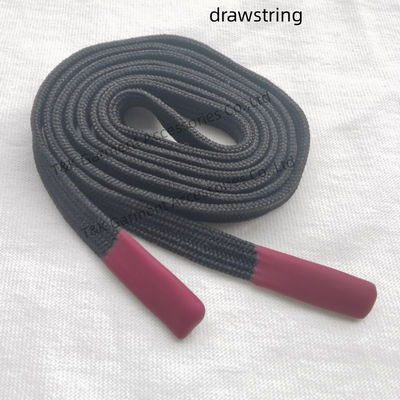 Cabo feito sob encomenda do cordão da roupa dos esportes com extremidades do silicone
