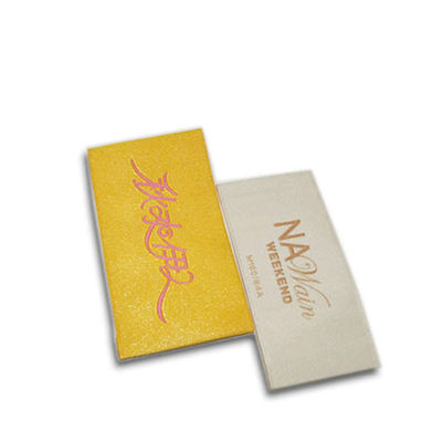 Logo Washable Woven Label Tag feito sob encomenda reto para a roupa das camisas de T